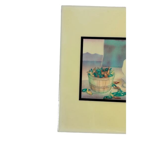 RC Gorman Tile Artist Navajo Hand Painted Tile "Chile Picker"-Rare Blue 2968/RG - Picture 4 of 7